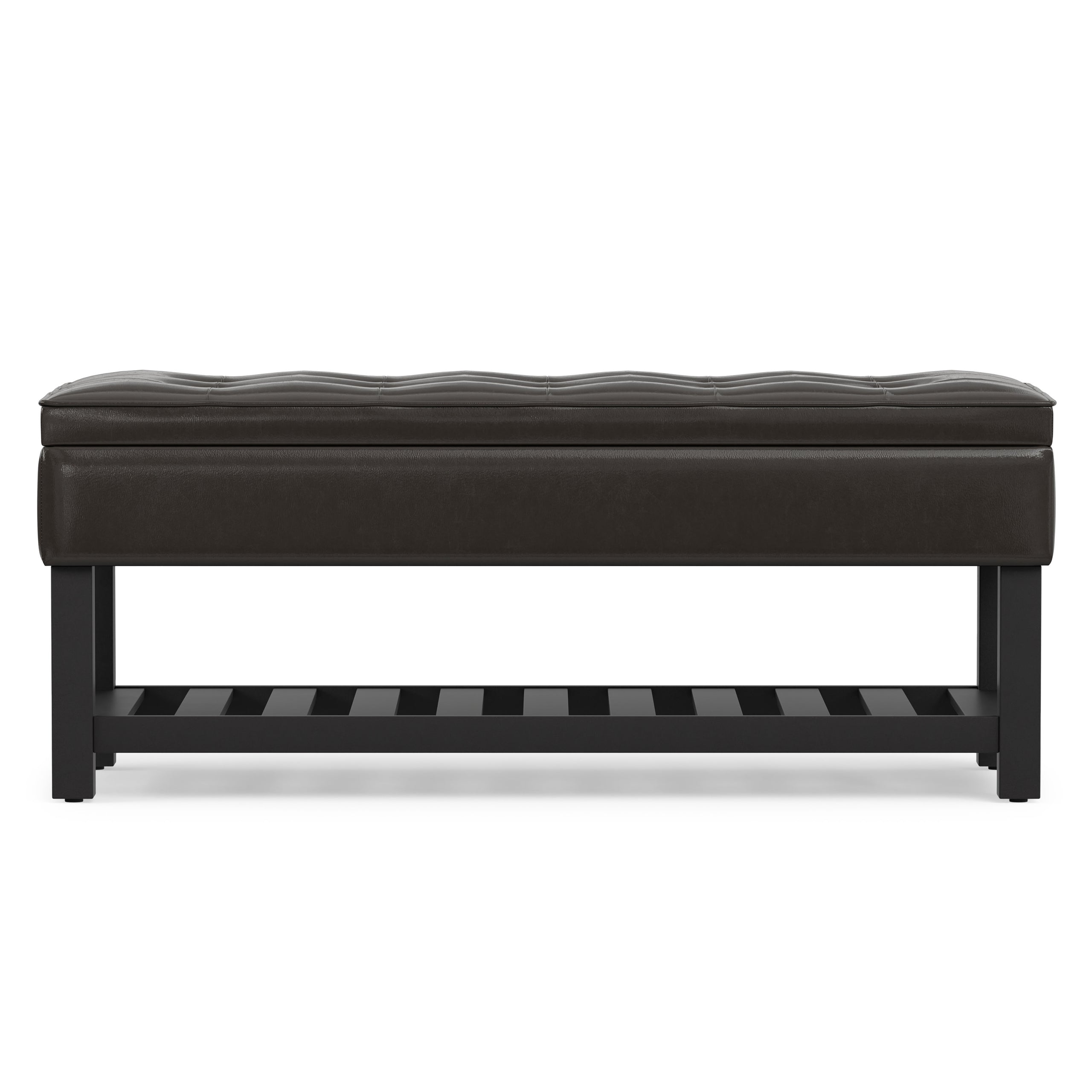 Tanners Brown Vegan Leather | Cosmopolitan Ottoman Bench in Vegan Leather