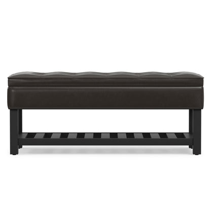 Tanners Brown Vegan Leather | Cosmopolitan Ottoman Bench in Vegan Leather
