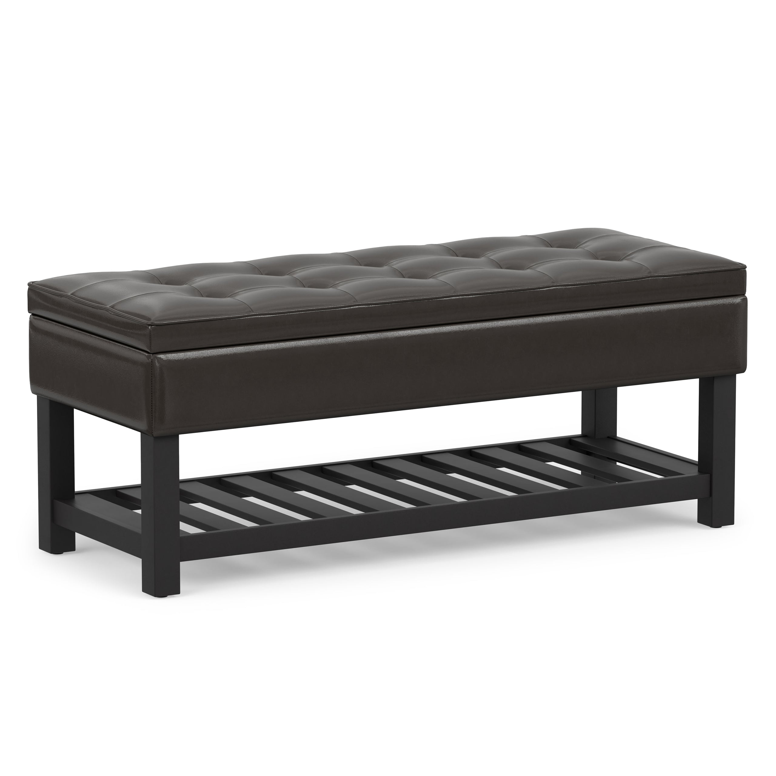 Tanners Brown Vegan Leather | Cosmopolitan Ottoman Bench in Vegan Leather