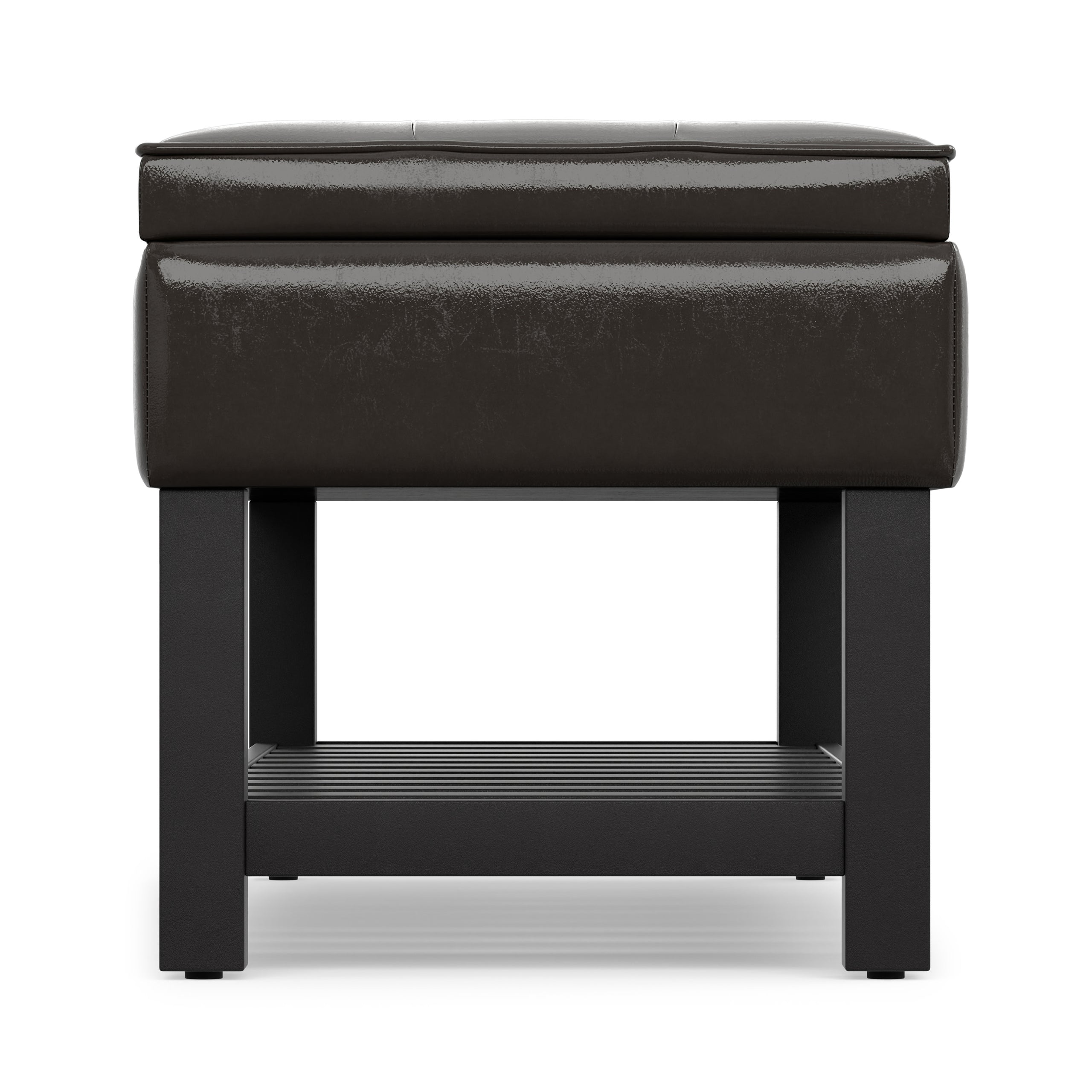 Tanners Brown Vegan Leather | Cosmopolitan Ottoman Bench in Vegan Leather