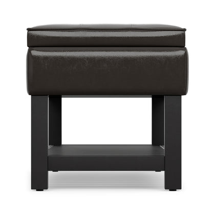 Tanners Brown Vegan Leather | Cosmopolitan Ottoman Bench in Vegan Leather