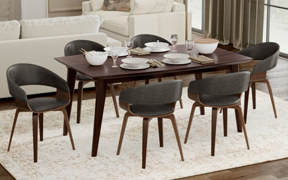 Distressed Brown Vegan Leather | Lowell III 7 Piece Dining Set