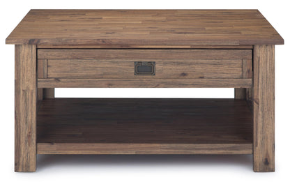 Rustic Natural Aged Brown | Monroe 38 inch Coffee Table with 22 inch End Tables (Set of 3)