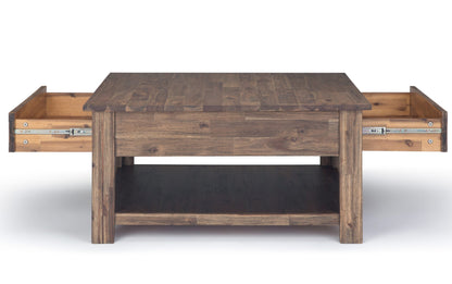 Rustic Natural Aged Brown | Monroe 38 inch Coffee Table with 22 inch End Tables (Set of 3)