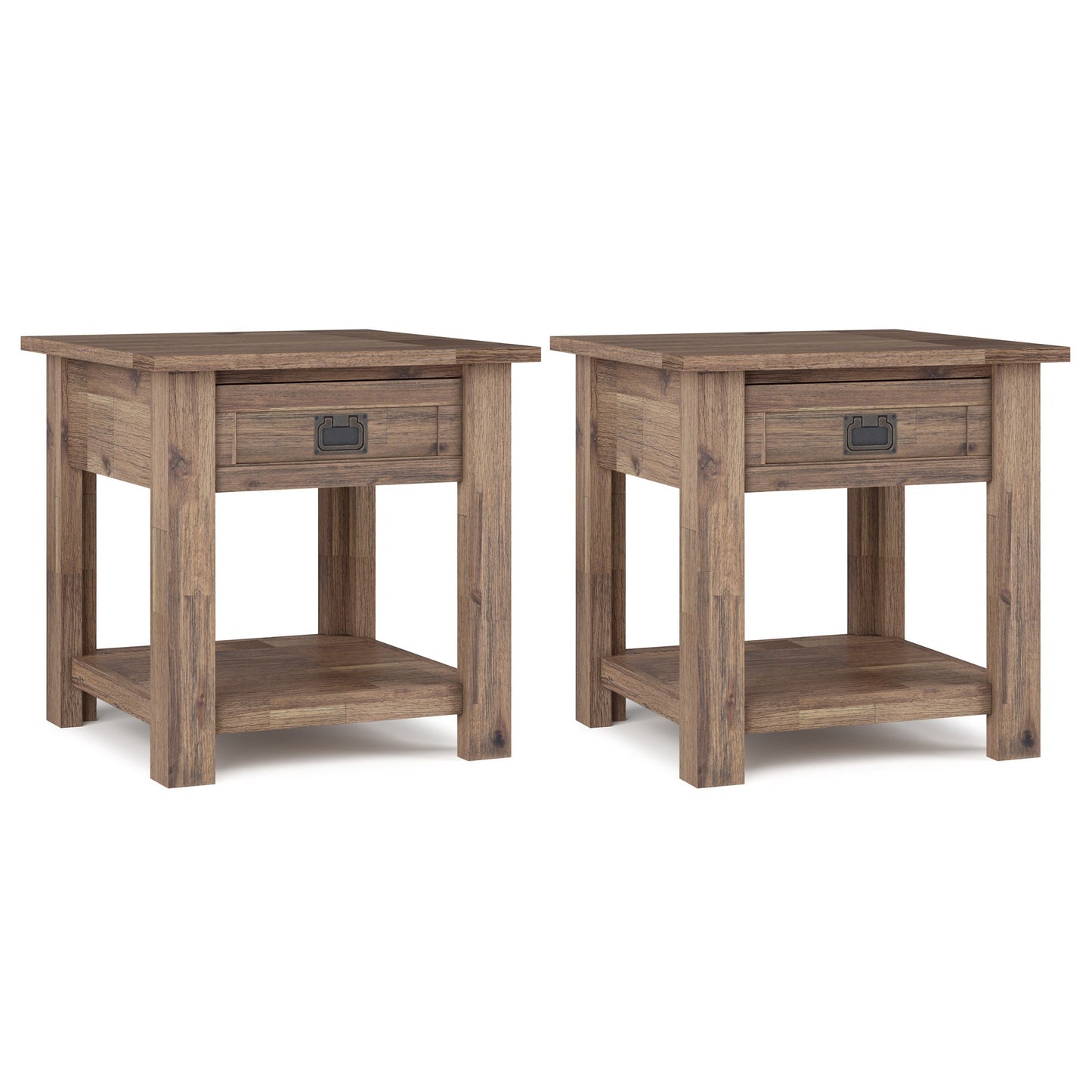 Rustic Natural Aged Brown | Monroe 22 inch End Table (Set of 2)