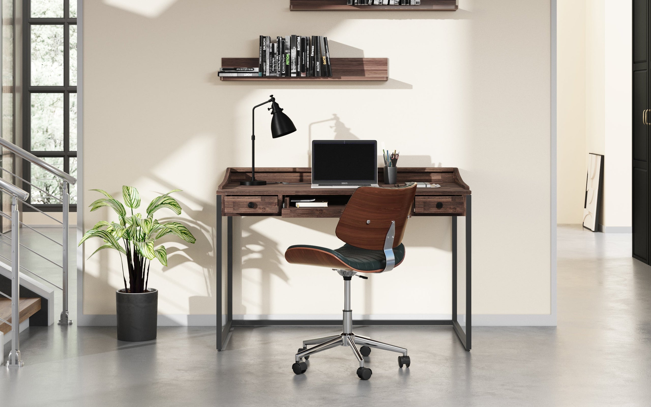 Distressed Charcoal Brown |  Ralston Small Desk