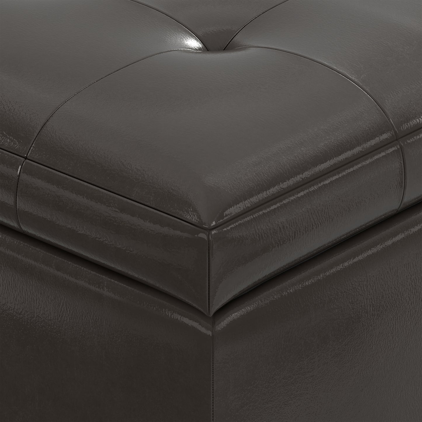 Tanners Brown Vegan Leather | Cosmopolitan Storage Ottoman in Vegan Leather