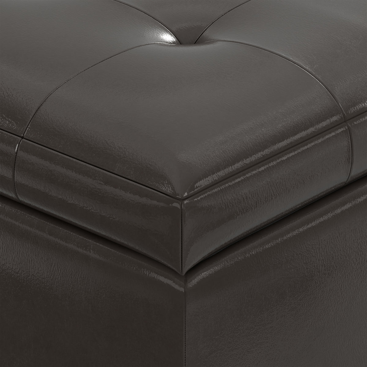 Tanners Brown Vegan Leather | Cosmopolitan Storage Ottoman in Vegan Leather