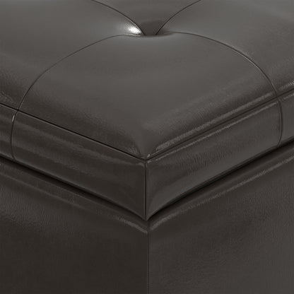 Tanners Brown Vegan Leather | Cosmopolitan Storage Ottoman in Vegan Leather