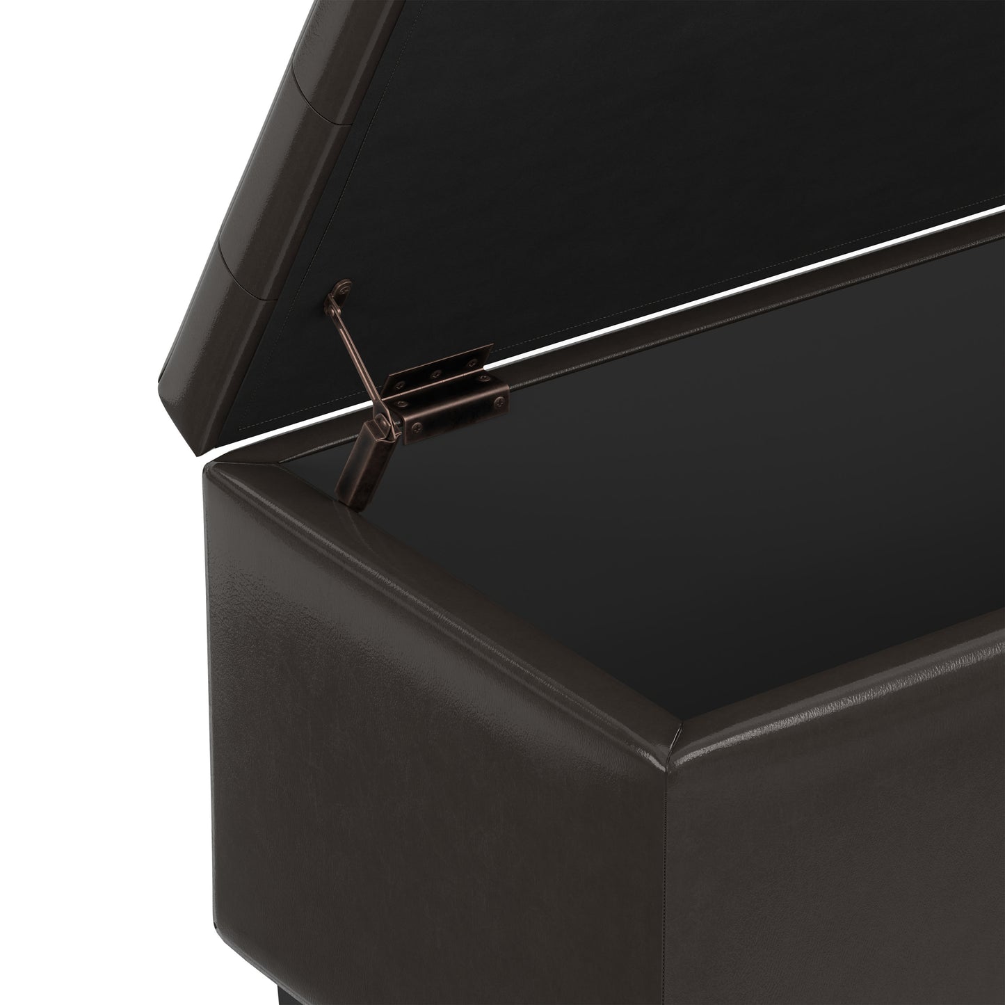 Tanners Brown Vegan Leather | Cosmopolitan Storage Ottoman in Vegan Leather