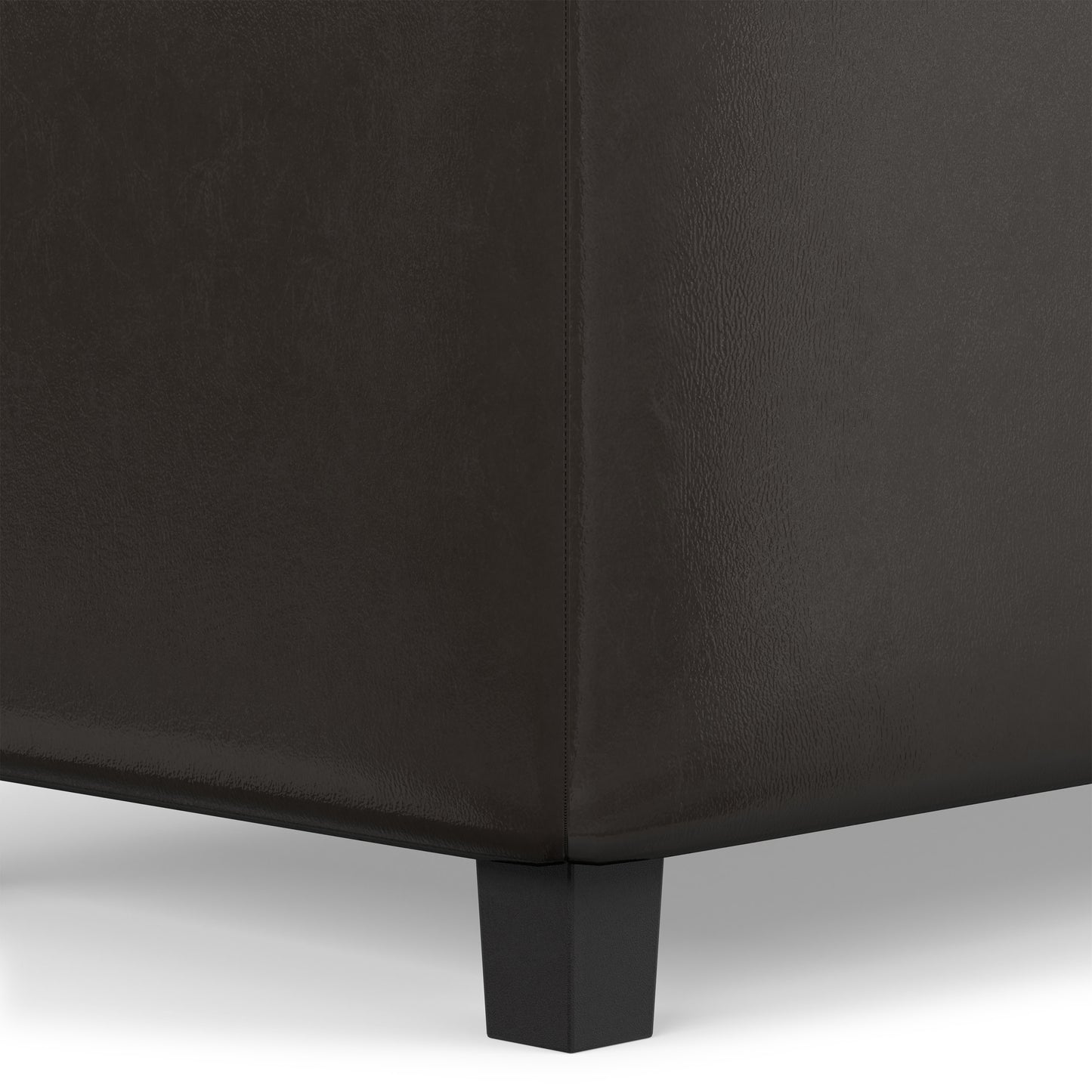 Tanners Brown Vegan Leather | Cosmopolitan Storage Ottoman in Vegan Leather