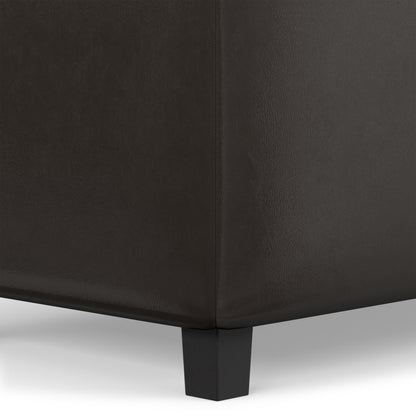 Tanners Brown Vegan Leather | Cosmopolitan Storage Ottoman in Vegan Leather
