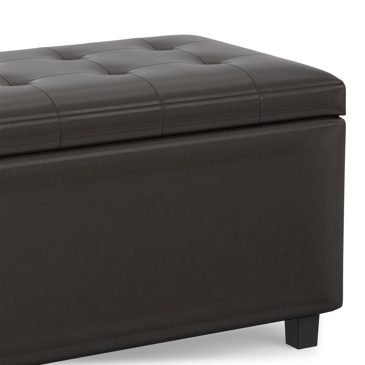 Tanners Brown Vegan Leather | Cosmopolitan Storage Ottoman in Vegan Leather