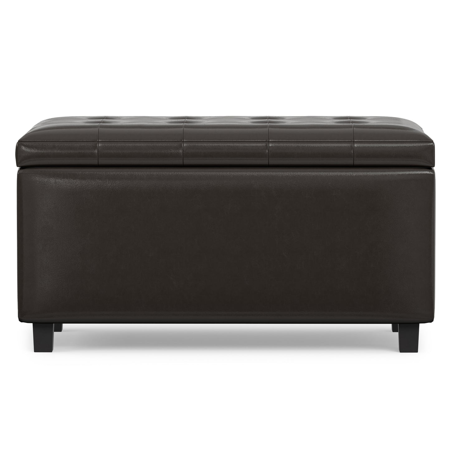 Tanners Brown Vegan Leather | Cosmopolitan Storage Ottoman in Vegan Leather
