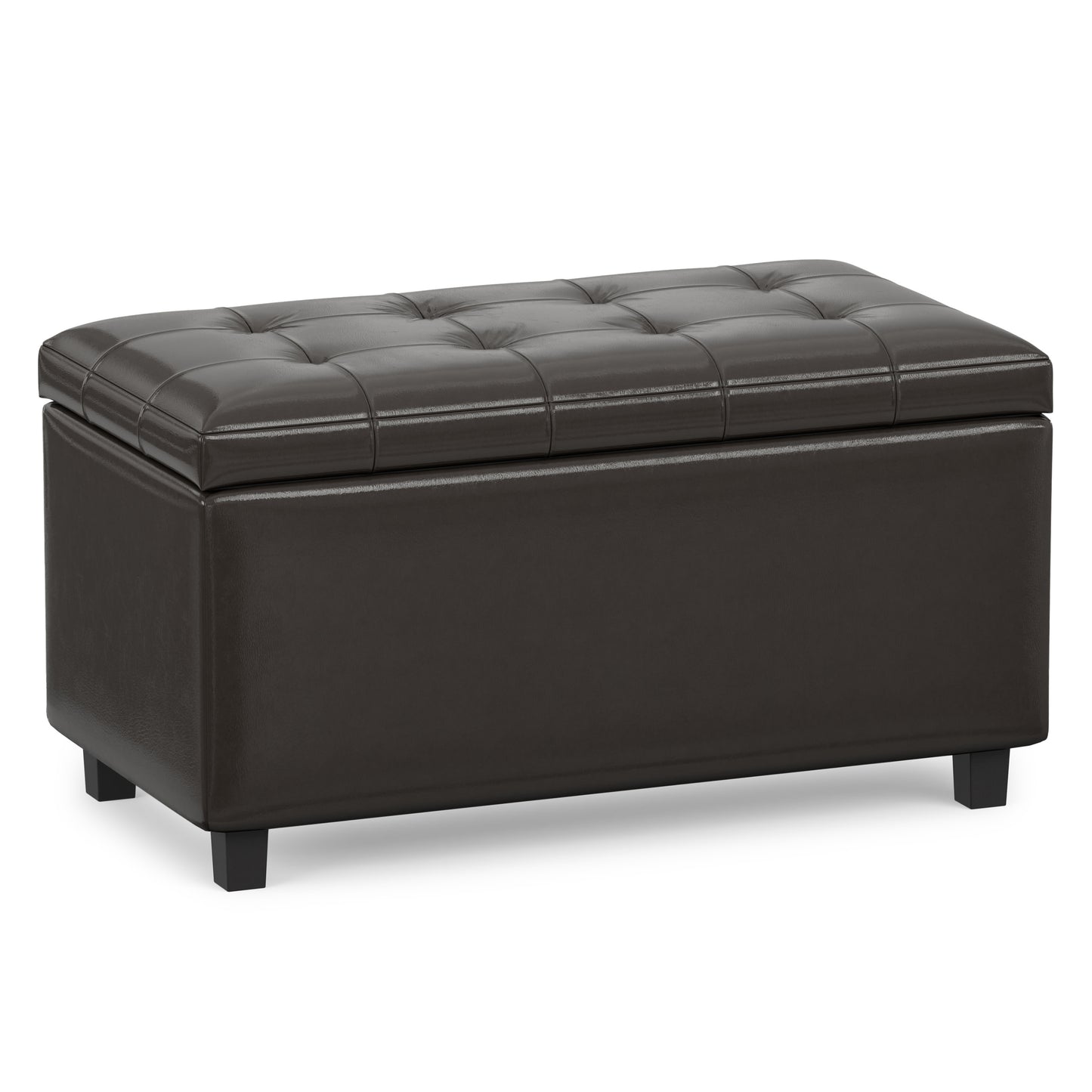 Tanners Brown Vegan Leather | Cosmopolitan Storage Ottoman in Vegan Leather