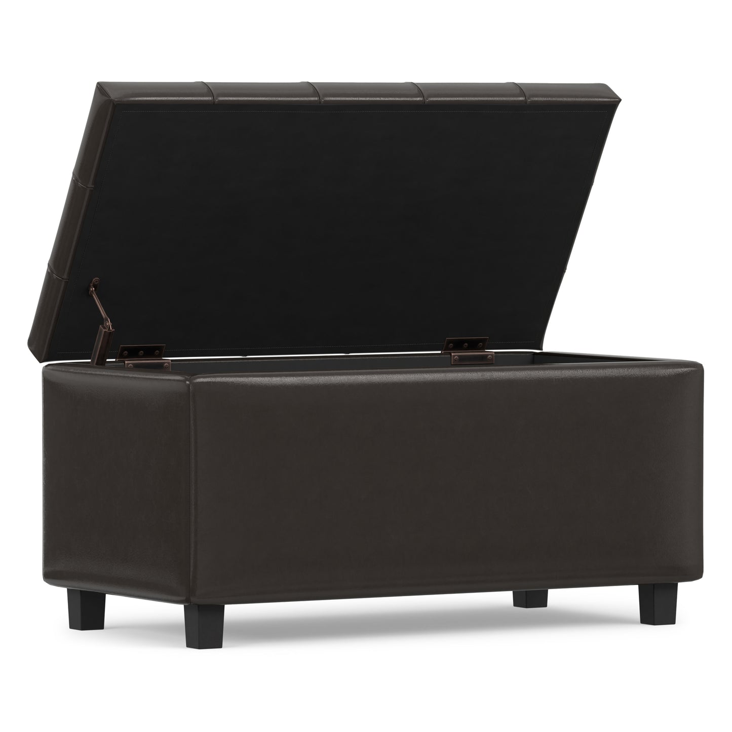 Tanners Brown Vegan Leather | Cosmopolitan Storage Ottoman in Vegan Leather