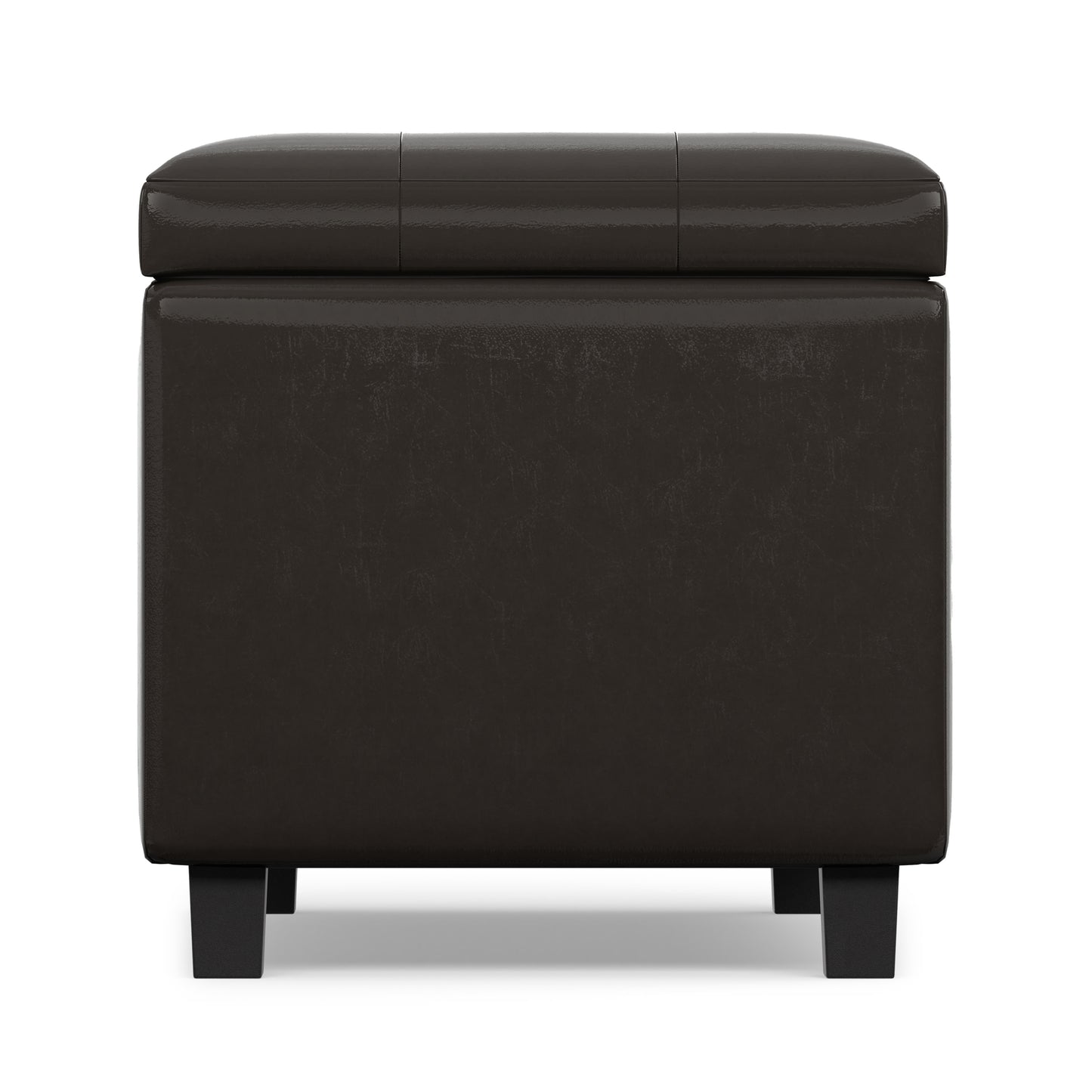 Tanners Brown Vegan Leather | Cosmopolitan Storage Ottoman in Vegan Leather