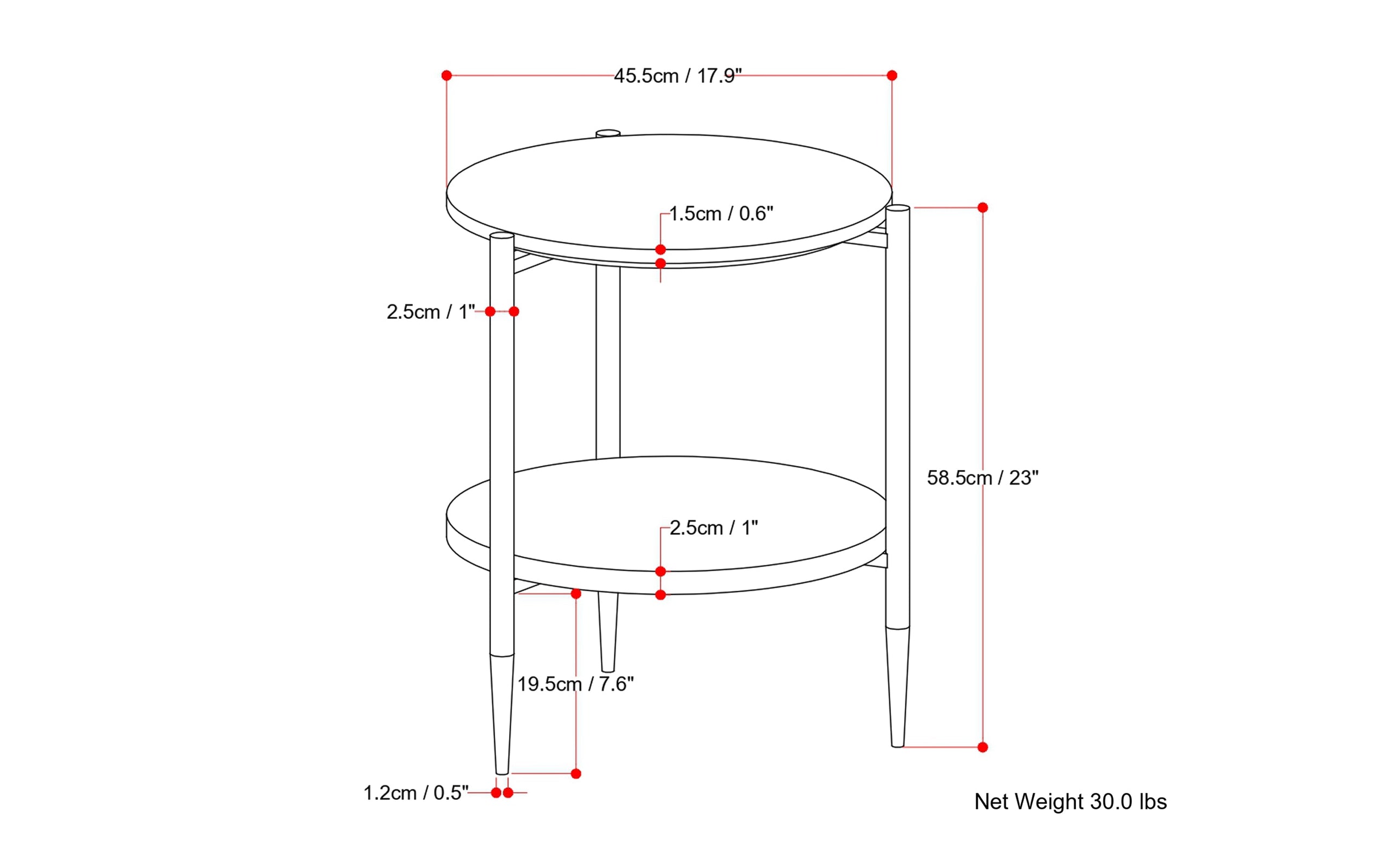 White/Natural | Wagner 18 inch Round Marble & Wood Side Table (Set of 2)