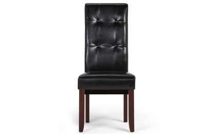 Midnight Black Vegan Leather | Cosmopolitan Large 7 piece Dining Set