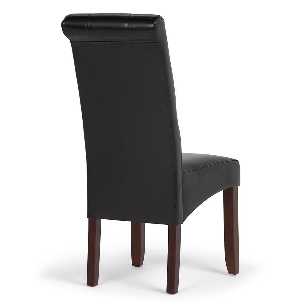 Midnight Black Vegan Leather | Cosmopolitan Deluxe Tufted Parson Chair (Set of 2)