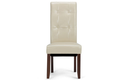 Satin Cream Vegan Leather | Cosmopolitan Large 7 piece Dining Set