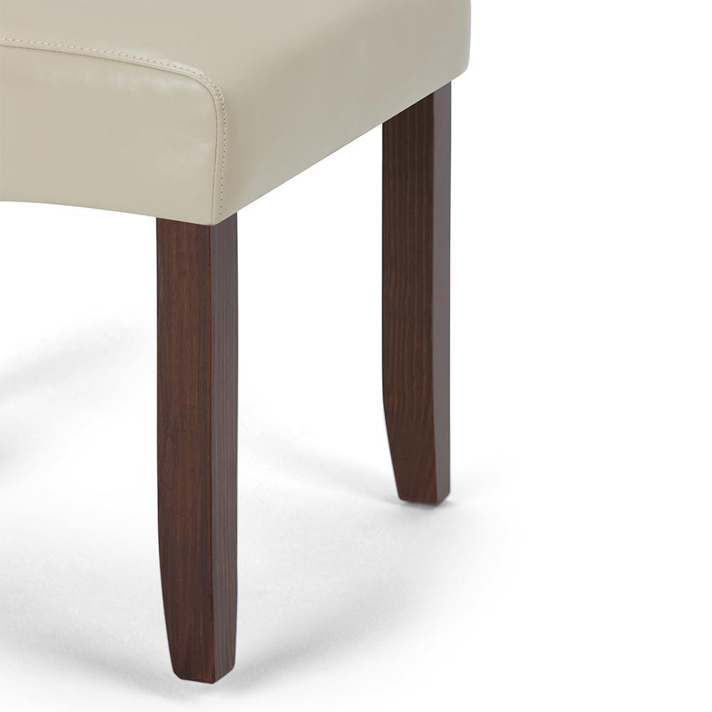 Satin Cream Vegan Leather | Cosmopolitan Deluxe Tufted Parson Chair (Set of 2)