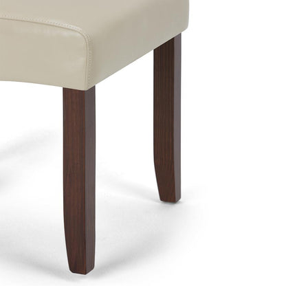 Satin Cream Vegan Leather | Cosmopolitan Deluxe Tufted Parson Chair (Set of 2)