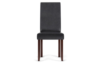 Distressed Black Distressed Vegan Leather | Acadian 5 Piece Dining Set