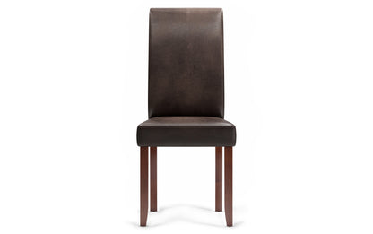 Distressed Brown Distressed Vegan Leather | Acadian 7 Piece Dining Set