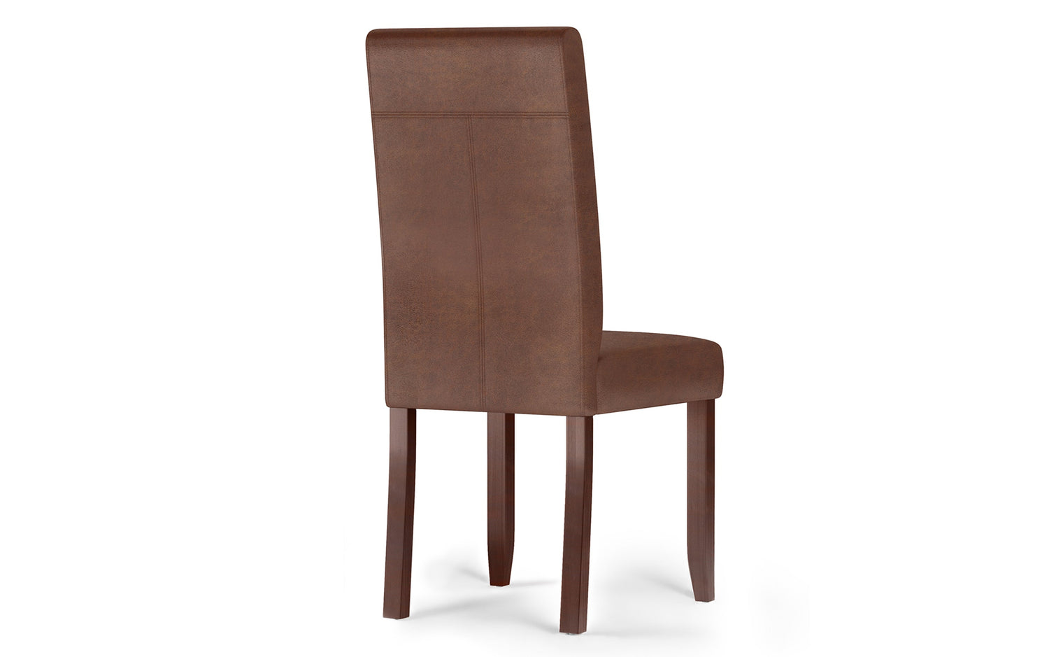 Distressed Saddle Brown Distressed Vegan Leather | Acadian / Draper 7 Piece Dining Set