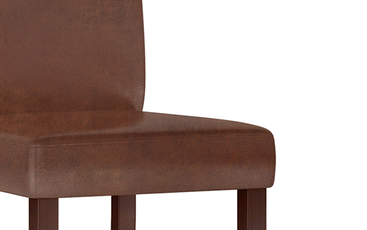 Distressed Saddle Brown Distressed Vegan Leather | Acadian / Draper 7 Piece Dining Set