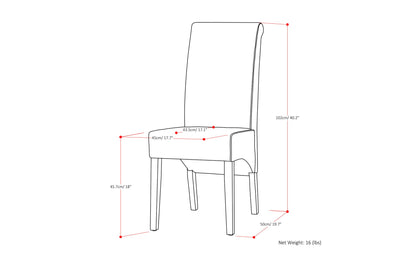 Satin Cream Vegan Leather | Avalon Deluxe Parson Dining Chair (Set of 2)