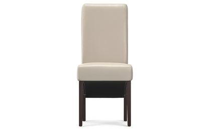 Satin Cream Vegan Leather | Avalon Deluxe Parson Dining Chair (Set of 2)
