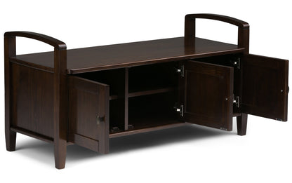 Tobacco Brown | Warm Shaker 44-inch Storage Bench and 39-inch Cabinet