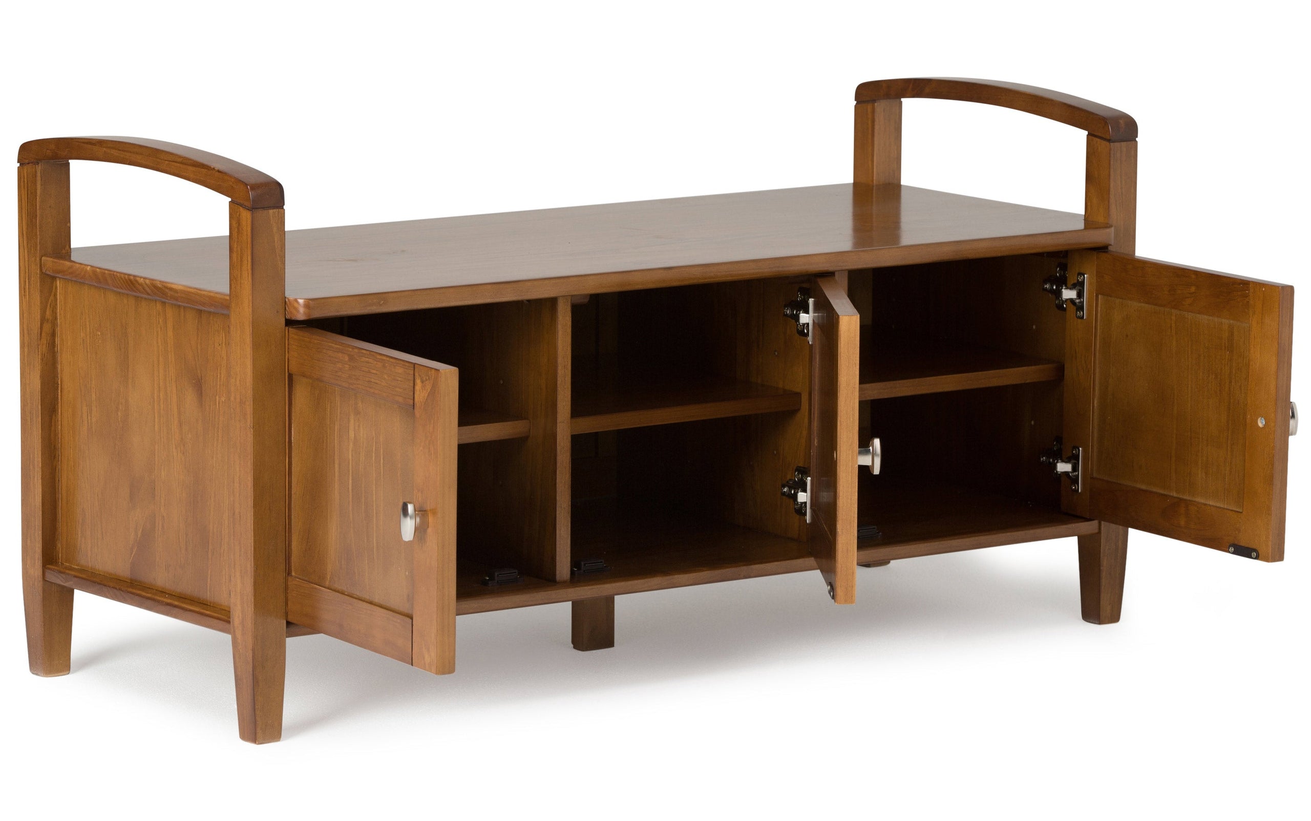 Light Golden Brown | Warm Shaker 44-inch Storage Bench and 36-inch Cabinet