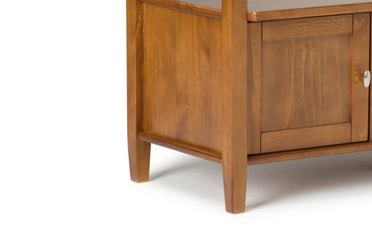 Light Golden Brown | Warm Shaker 44-inch Storage Bench and 36-inch Cabinet