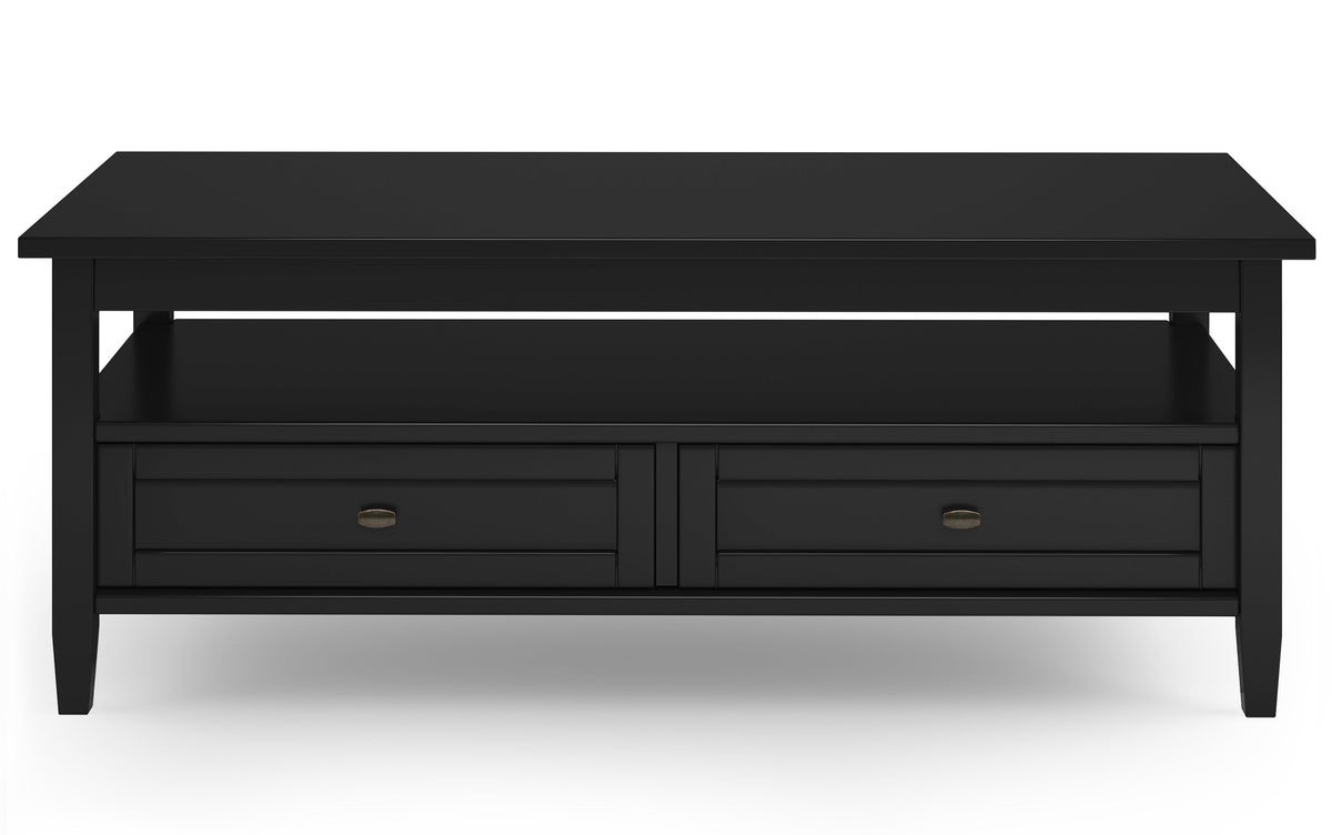 Black | Warm Shaker 48 inch Coffee Table with 14 inch End Tables (Set of 3)
