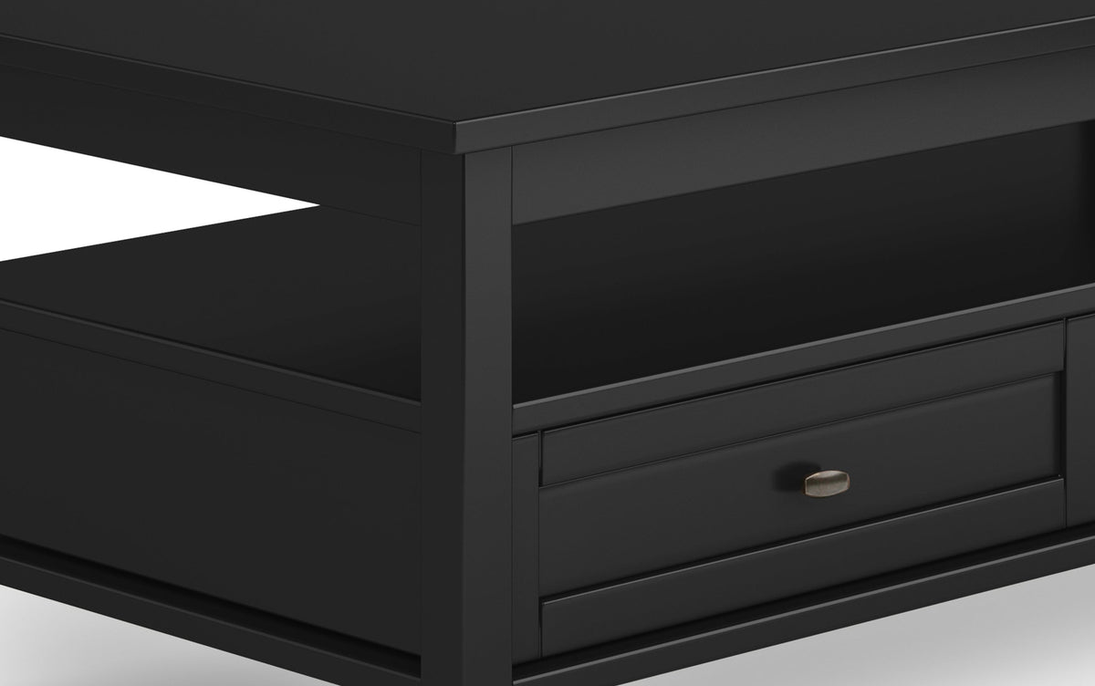 Black | Warm Shaker 48 inch Coffee Table with 14 inch End Tables (Set of 3)