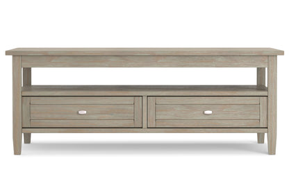 Distressed Grey | Warm Shaker 48 inch Coffee Table with 14 inch End Tables (Set of 3)