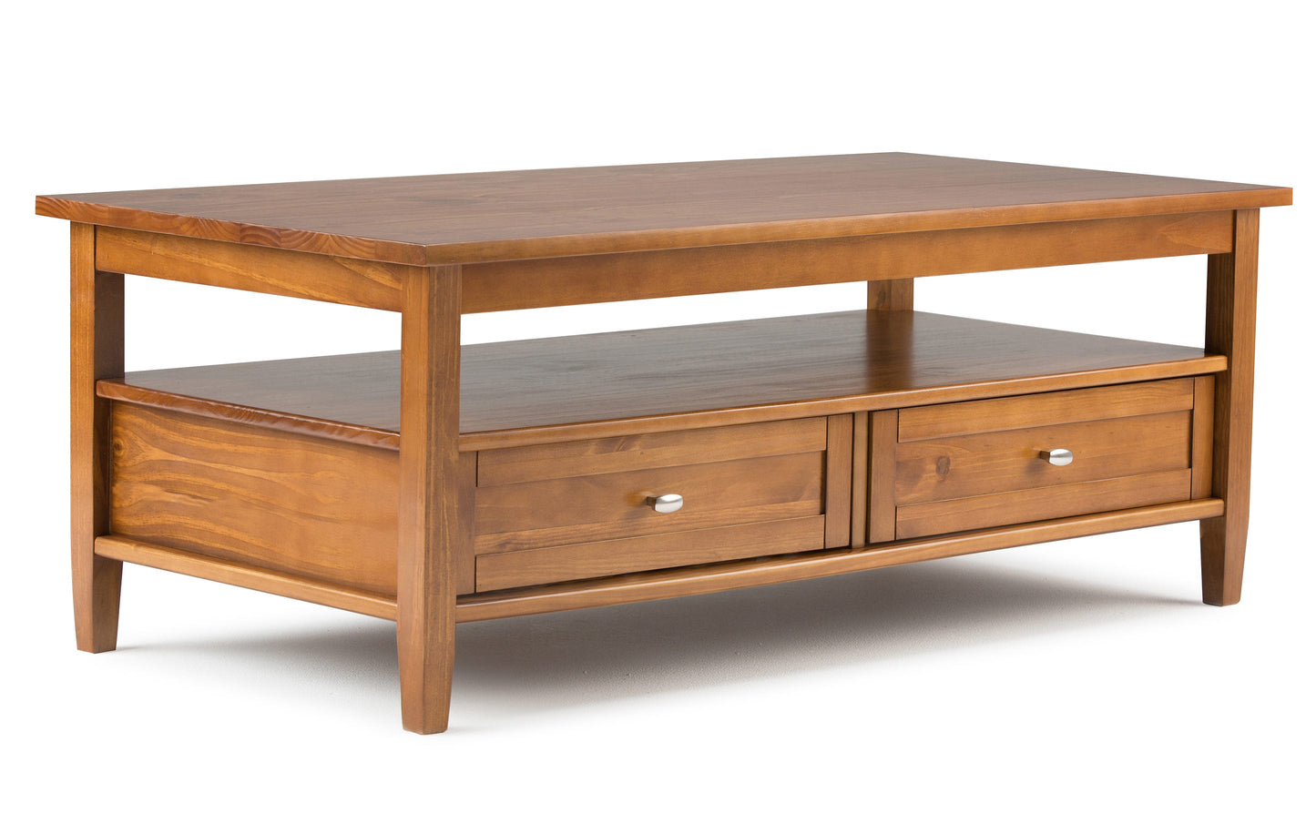Light Golden Brown | Warm Shaker 48 inch Coffee Table with 14 inch End Tables (Set of 3)