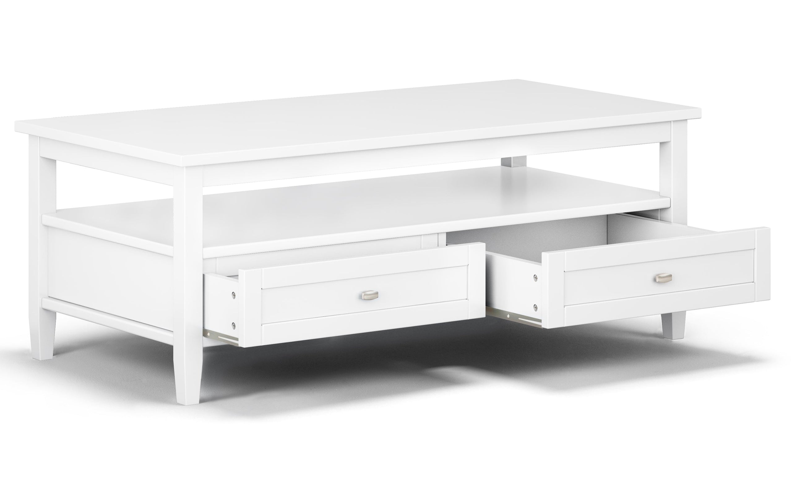 White | Warm Shaker 48 inch Coffee Table with 14 inch End Tables (Set of 3)
