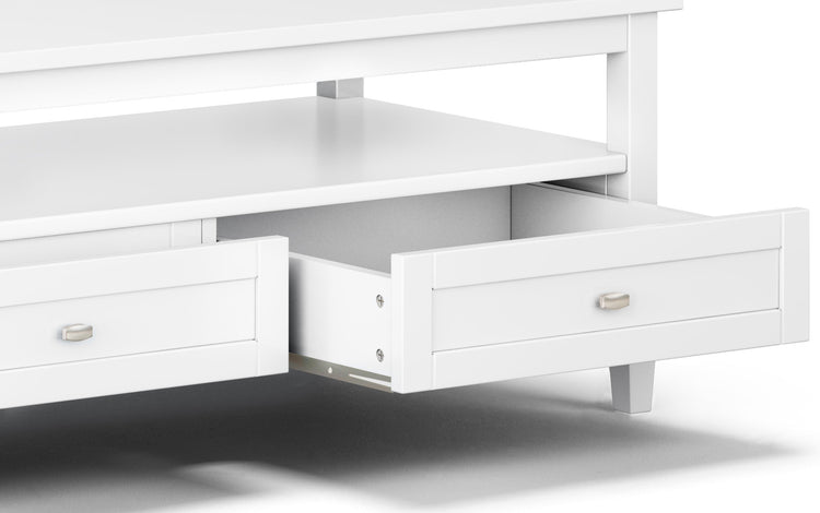 White | Warm Shaker 48 inch Coffee Table with 14 inch End Tables (Set of 3)