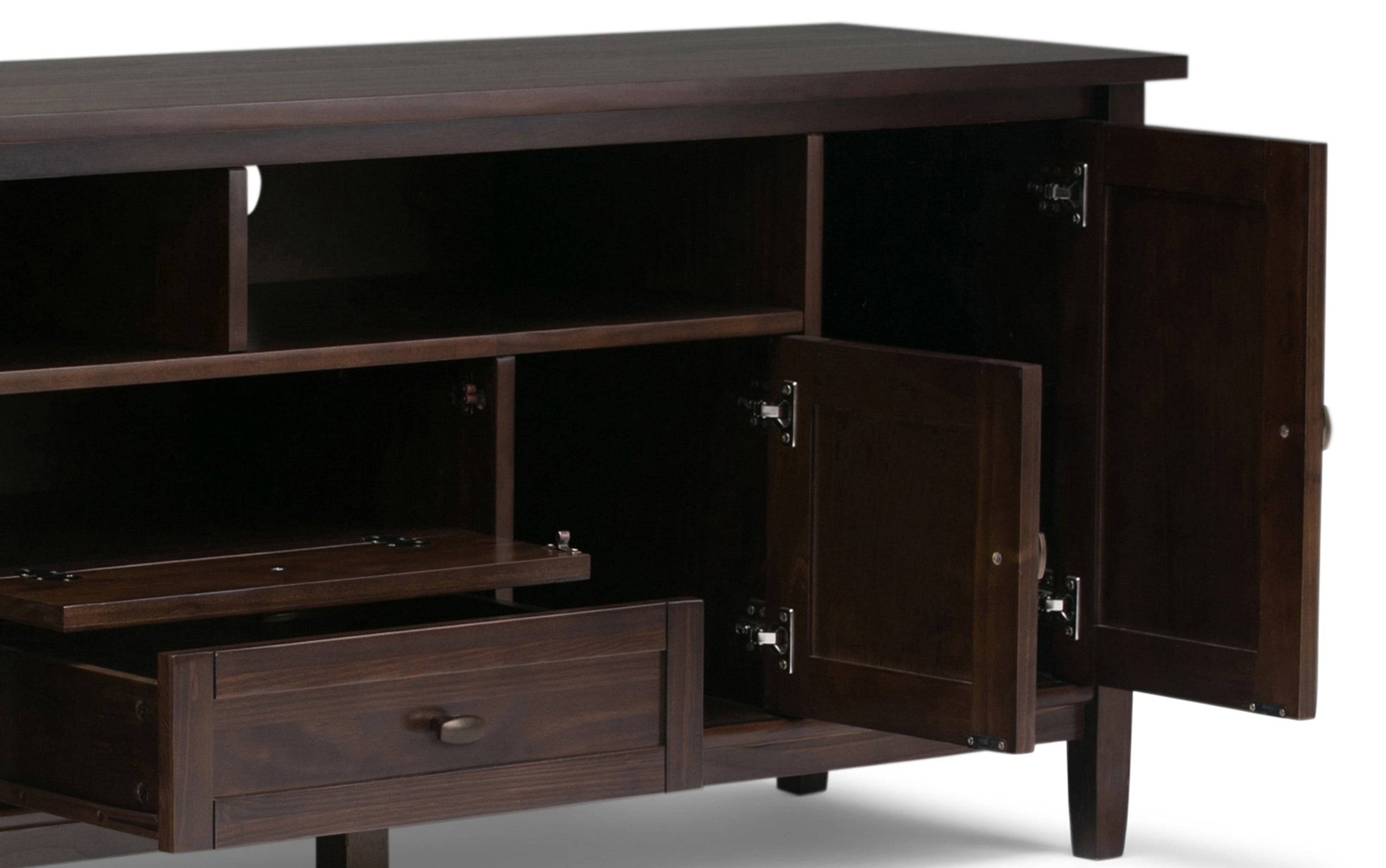 Tobacco Brown | Warm Shaker 72W TV Stand with Set of Two 26W 5 Shelf Bookcases
