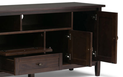 Tobacco Brown | Warm Shaker 72W TV Stand with Set of Two 26W 5 Shelf Bookcases