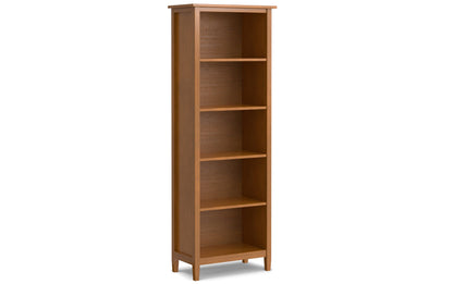 Light Golden Brown | Warm Shaker 47W Tall TV Stand with Set of Two 26W 5 Shelf Bookcases