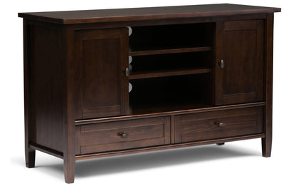 Tobacco Brown | Warm Shaker 47W Tall TV Stand with Set of Two 26W 5 Shelf Bookcases