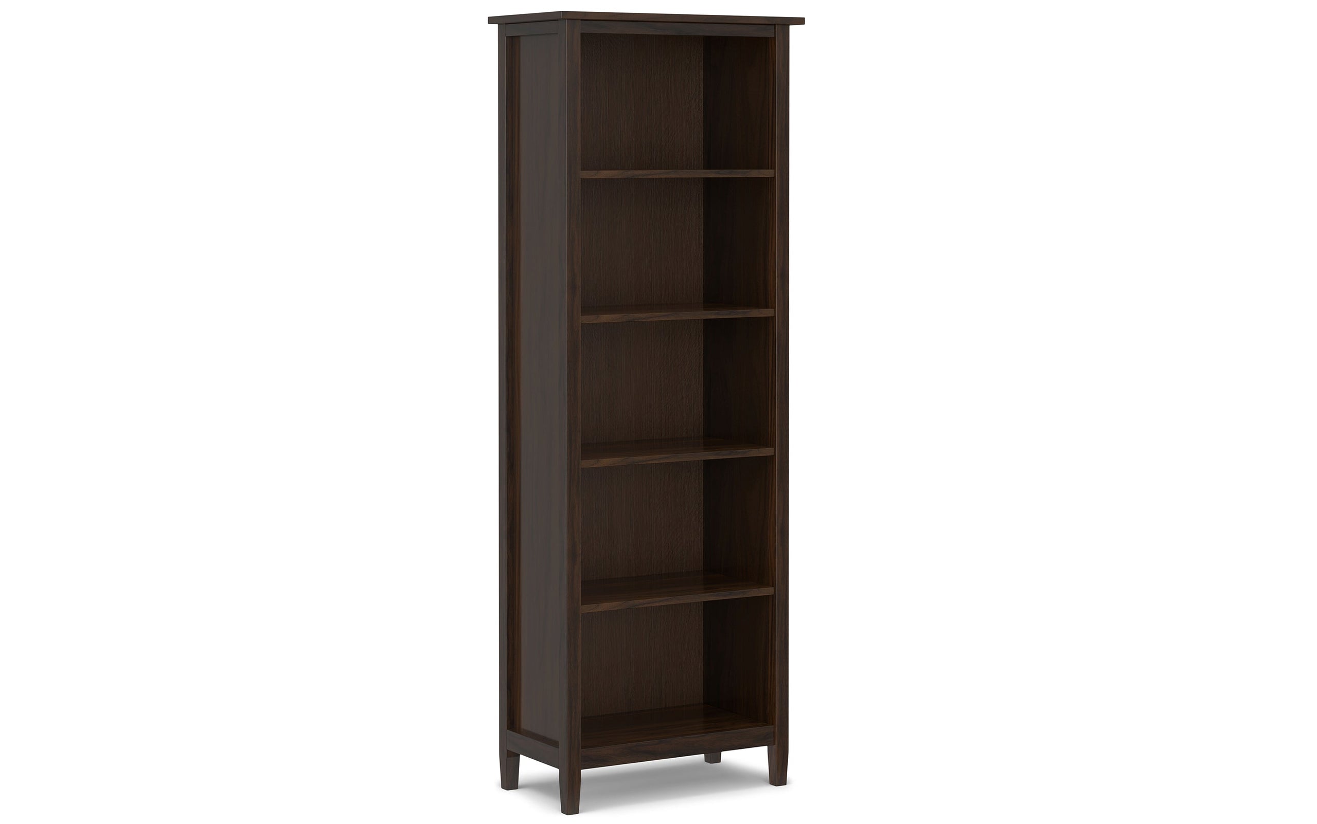 Tobacco Brown | Warm Shaker 47W Tall TV Stand with Set of Two 26W 5 Shelf Bookcases