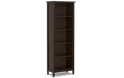 Tobacco Brown | Warm Shaker 47W Tall TV Stand with Set of Two 26W 5 Shelf Bookcases