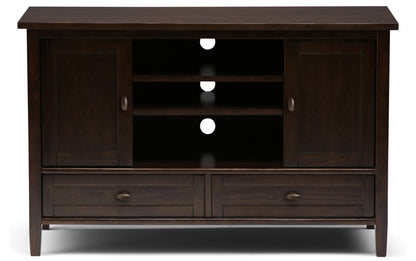 Tobacco Brown | Warm Shaker 47W Tall TV Stand with Set of Two 26W 5 Shelf Bookcases