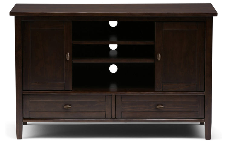 Tobacco Brown | Warm Shaker 47W Tall TV Stand with Set of Two 26W 5 Shelf Bookcases